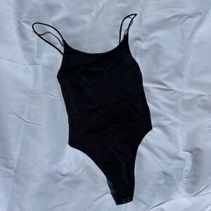 Black Spaghetti Strap Bodysuit
